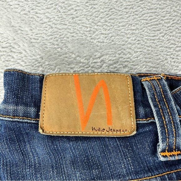 Nudie Jeans Men's 28x31 Distressed Dark Denim Jeans - Picture 4 of 13